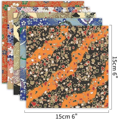 Vista 91 de Juego de 10 paquetes diferentes de papel de origami de 6 pulgadas, cuadrados, de doble cara, colores vivos, creación, fácil de plegar, manualidades