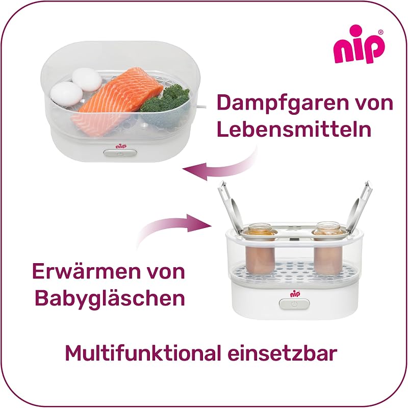 NIP Gőzsterilizáló 6 Palackhoz, Cumi és Kiegészítőkkel, 9 Perc Sterilizálás