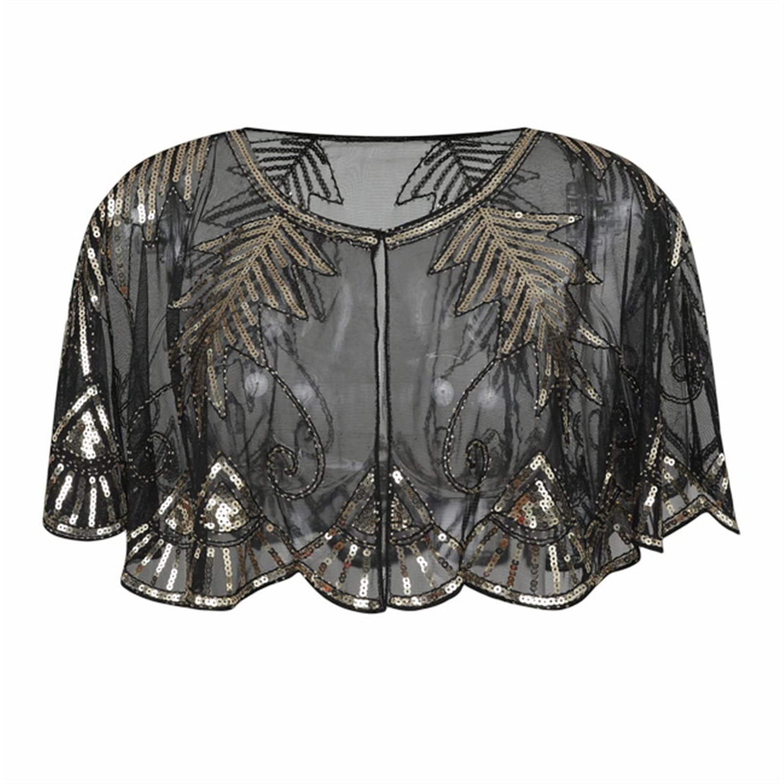 Châle Pailleté Femme 1920's – Cape Élégante Soirée & Mariage – Étole Vintage Papillon Scintillante