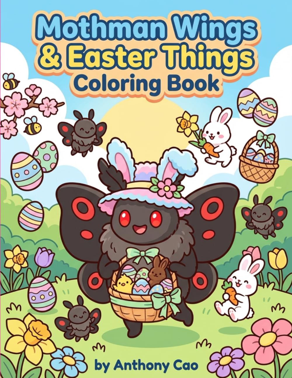 Mothman Wings & Easter Things Coloring Book: Spooky-Cute Easter Fun for Kids, Teens, and Cryptid Fans