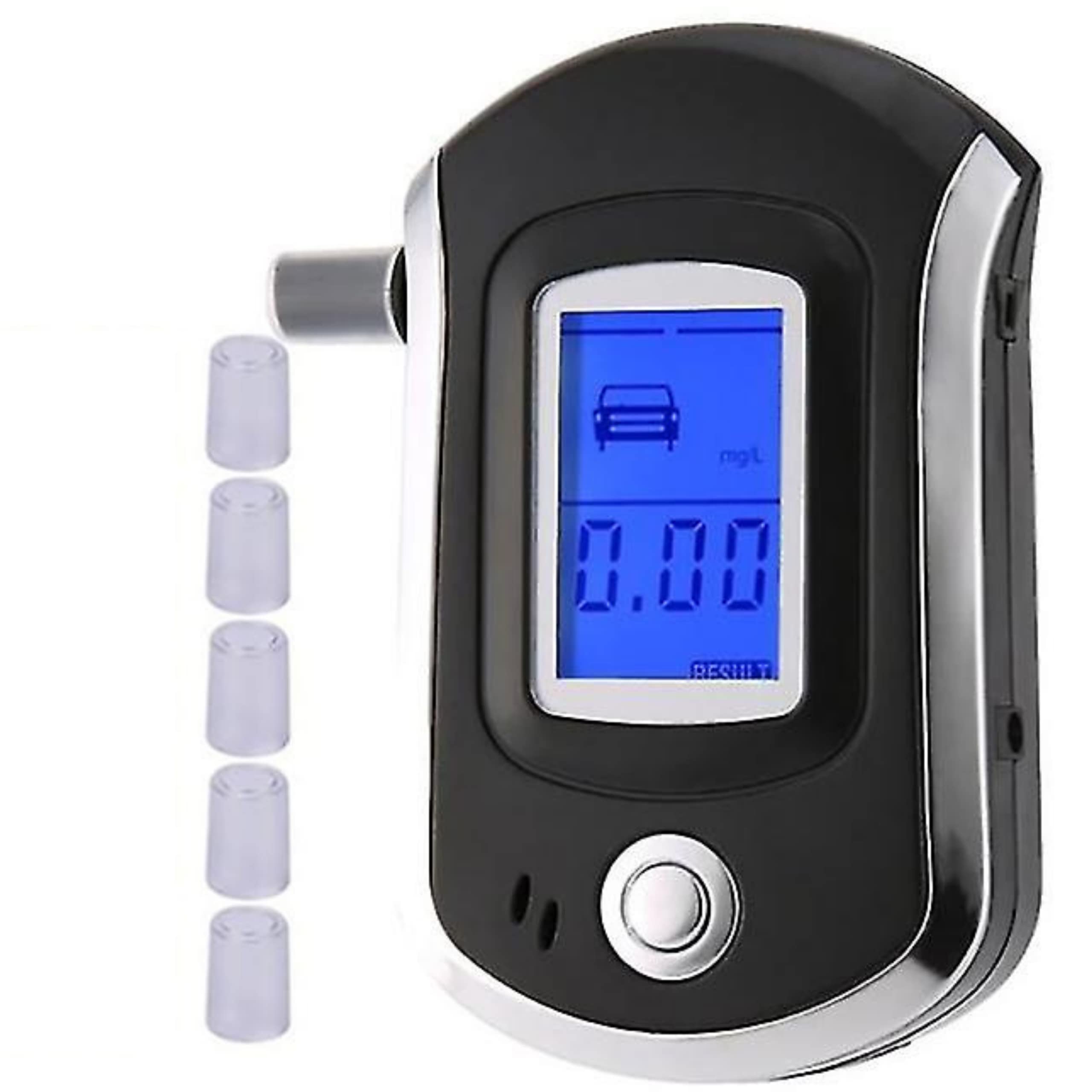 Digital Alcohol Tester Professional Alcohol Breath Tester - Backlight LCD Display Alcohol Detector with Mouthpieces for Drivers Personal Home Use