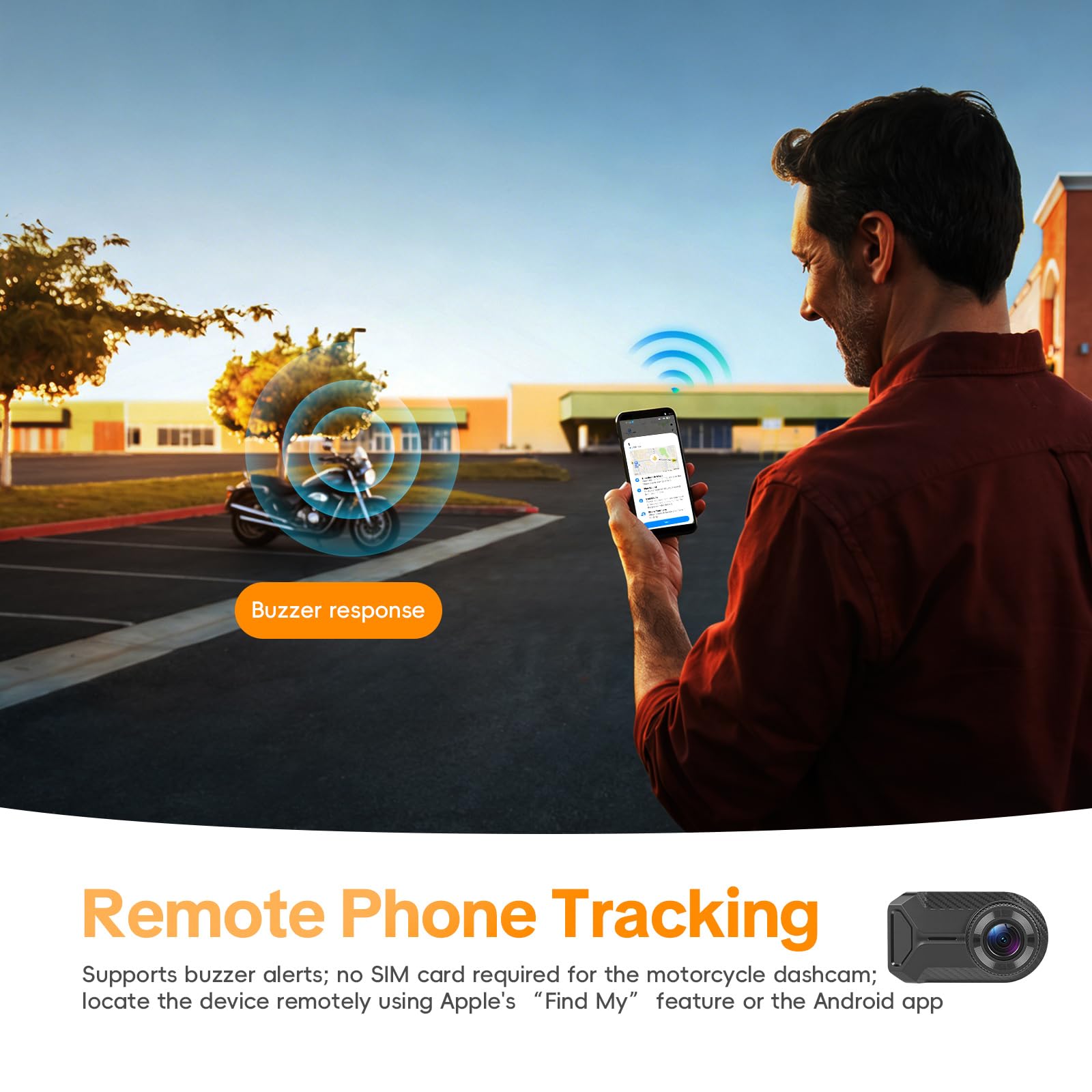 SIXTOP Motorrad Dashcam – 1080P Full HD Mini Kamera ohne Bildschirm mit GPS Standortverfolgung, IP66 Wasserdicht, WiFi & Loop Aufnahme, für Motorroller & Motorrad