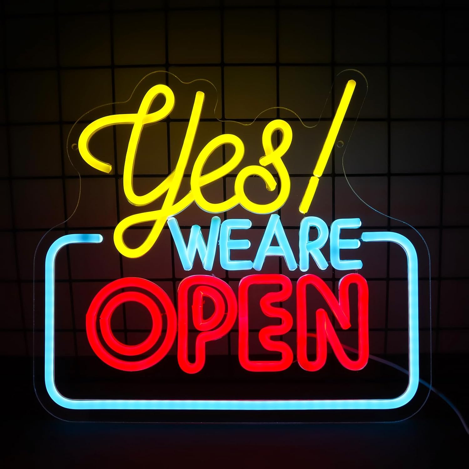 Open Neon Signs Yes We Are Open Neon Light,USB Powered,Hanging Wall Art Decor for Business,Coffee, Shop, Bar, Bakery,Hotel Store,13.7 x 12.2 IN-USB Powered-Acrylic - Image 6