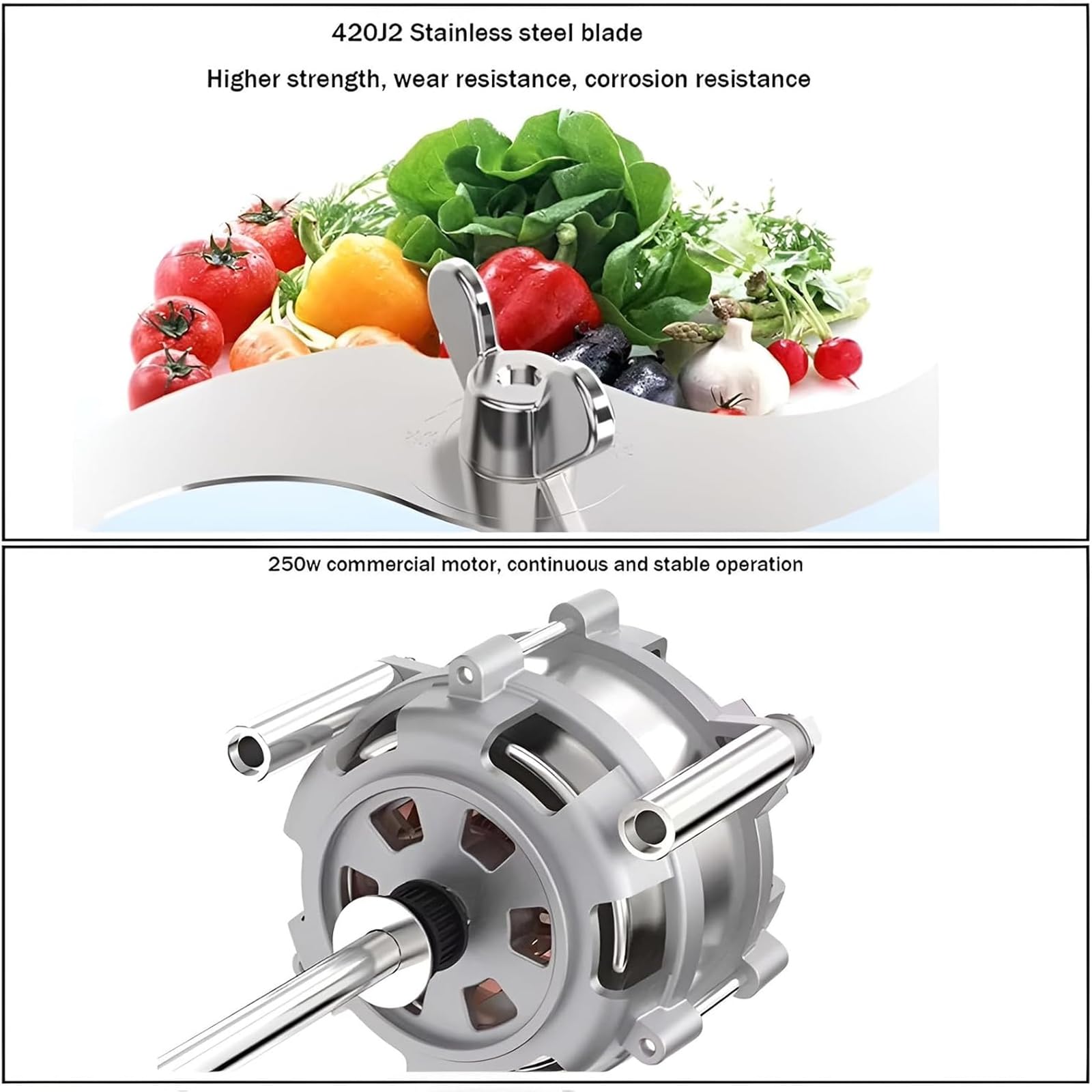 Picadora De Alimentos Multifuncional De 5L, Cortadora De Verduras Eléctrica De Lavabo De 250W, Velocidad De La Cuchilla 1400 Rpm, Cuchilla Circular De 360°, Corte Rápido De 10 S, Para Pimientos