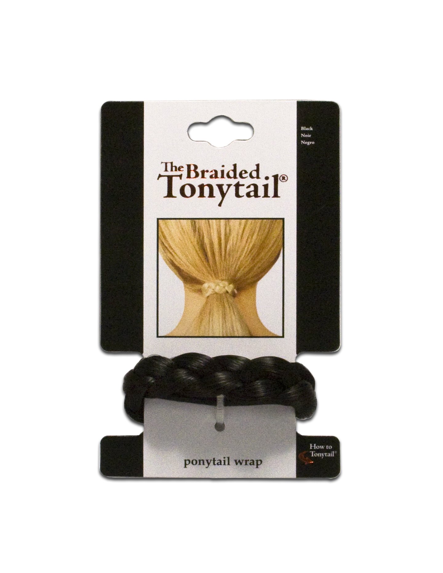 MiaBeauty Braided Tonytail Pony Tail Wrap, Black, 0.05 Ounce