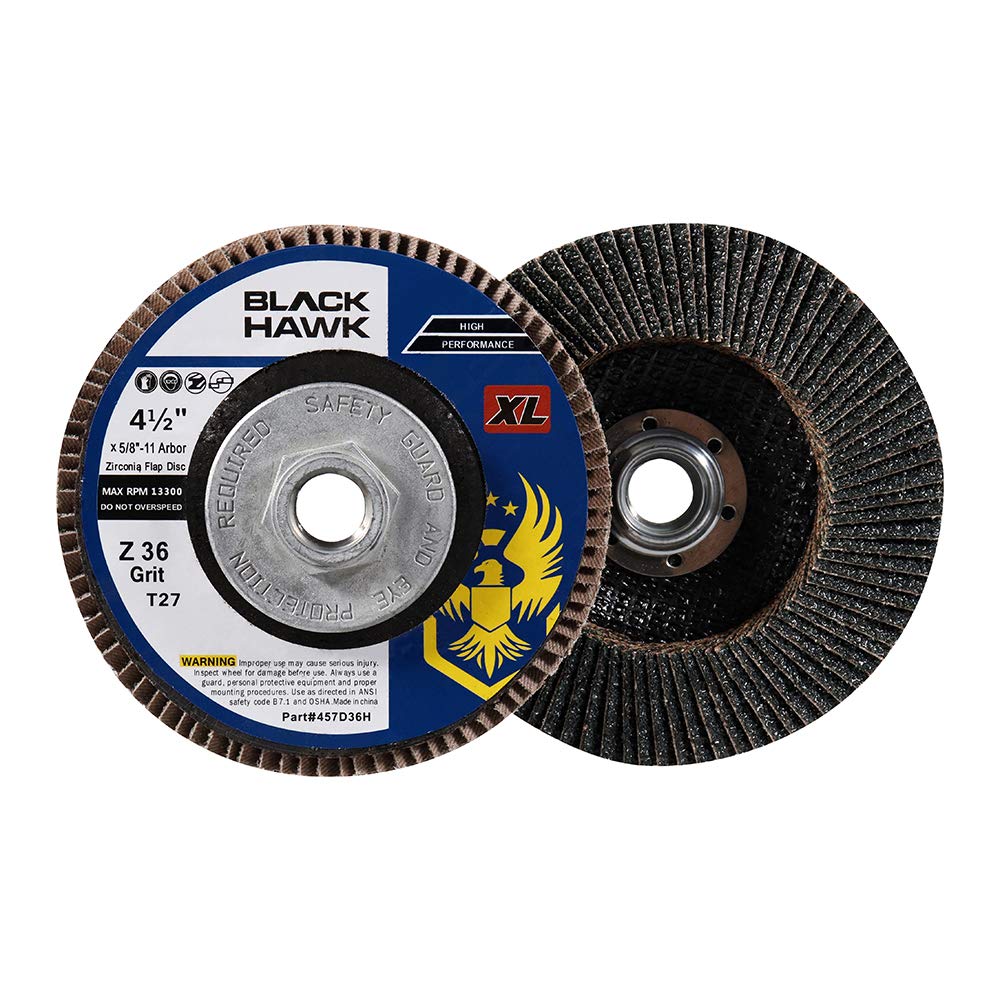 BHA - Discos de aleta de alta densidad con circonitas, tamaño XL, tipo 29, 4.5 pulgadas x 5/8-11, 5 unidades