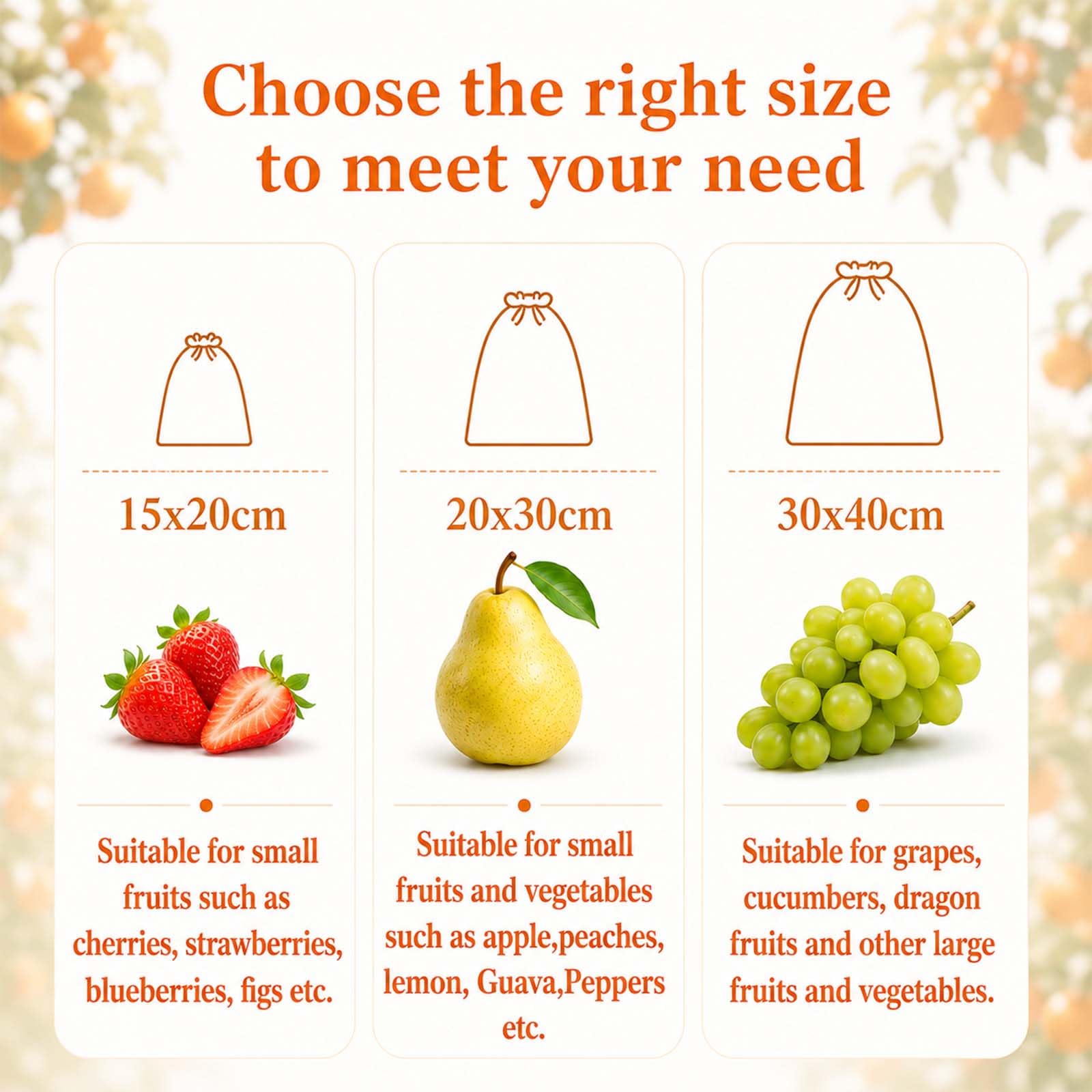 Sachet Protection Raisin 30x40 cm Lot de 100 Sac Filets Jardin