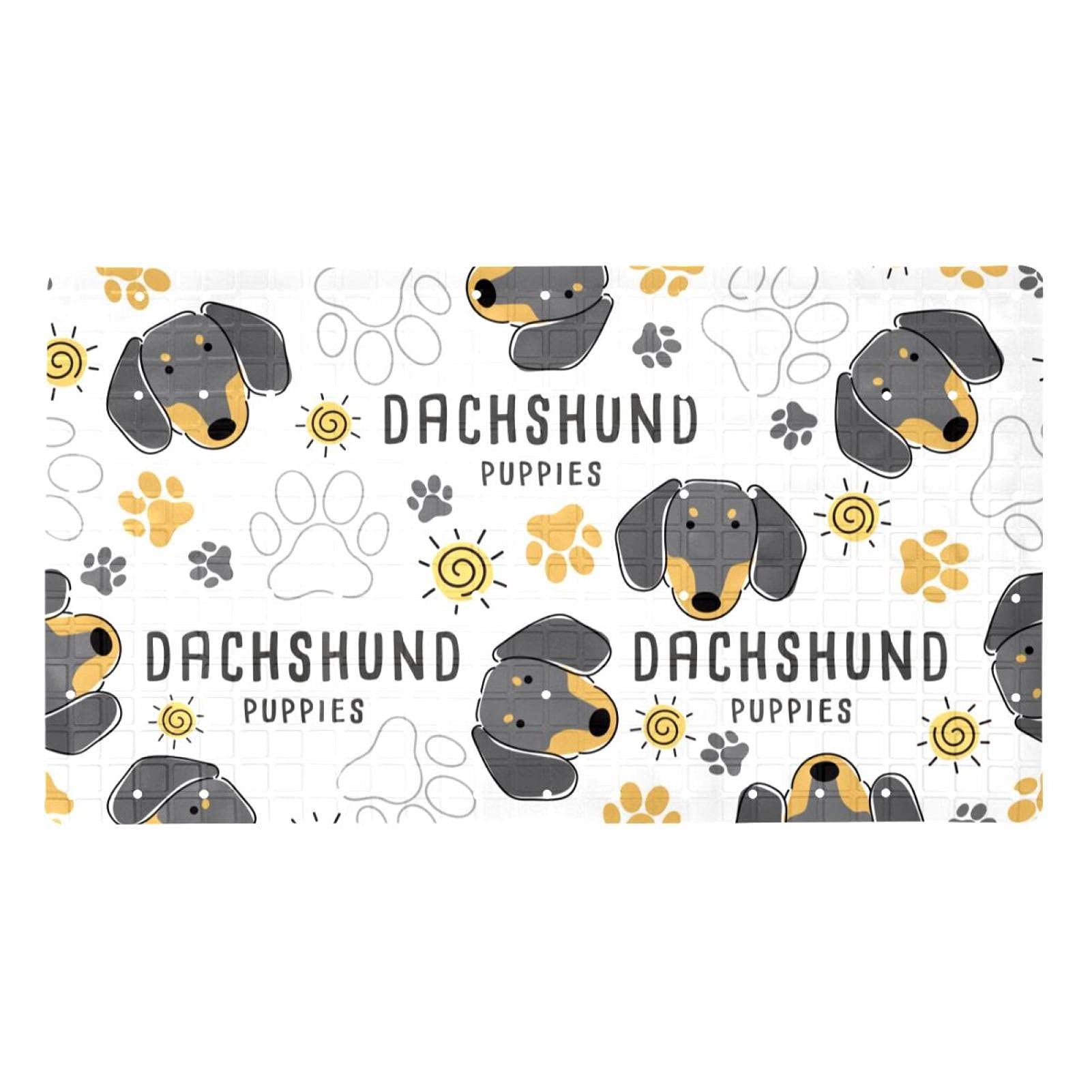 Alfombrilla de baño antideslizante de 71 x 40 cm con ventosas para ducha y diseño Dachshund