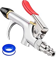 JASTIND 4Pcs Air Blow Gun Kit, 2-Way Connection Air Nozzle Blow Gun with Rubber Tip & 1/4IN Standard Quick Plug, Air Compressor Accessories Blower Gun for Dust Cleaning