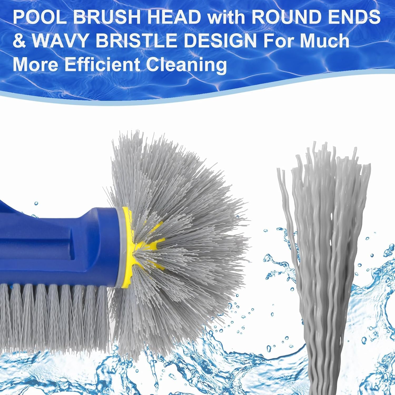 POOLAZA 18" głowica szczotki do basenów Inground Pool / Above-Ground, Heavy Duty, szczotka do czyszczenia ścian i podłóg, wytrzymała szczotka do czyszczenia basenu, z uchwytem premium Bristle i