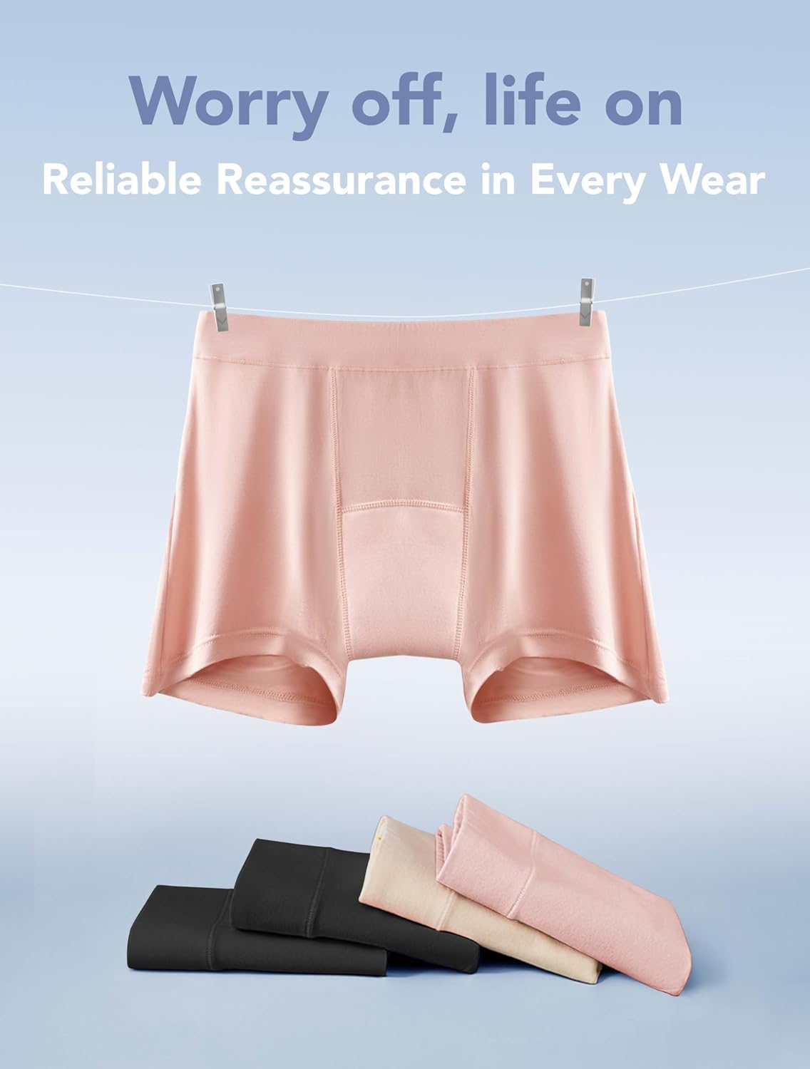 TIICHOO Incontinence Underwear for Women Washable Leak Proof Boxers Bladder Protective Boyshorts 5 Pack