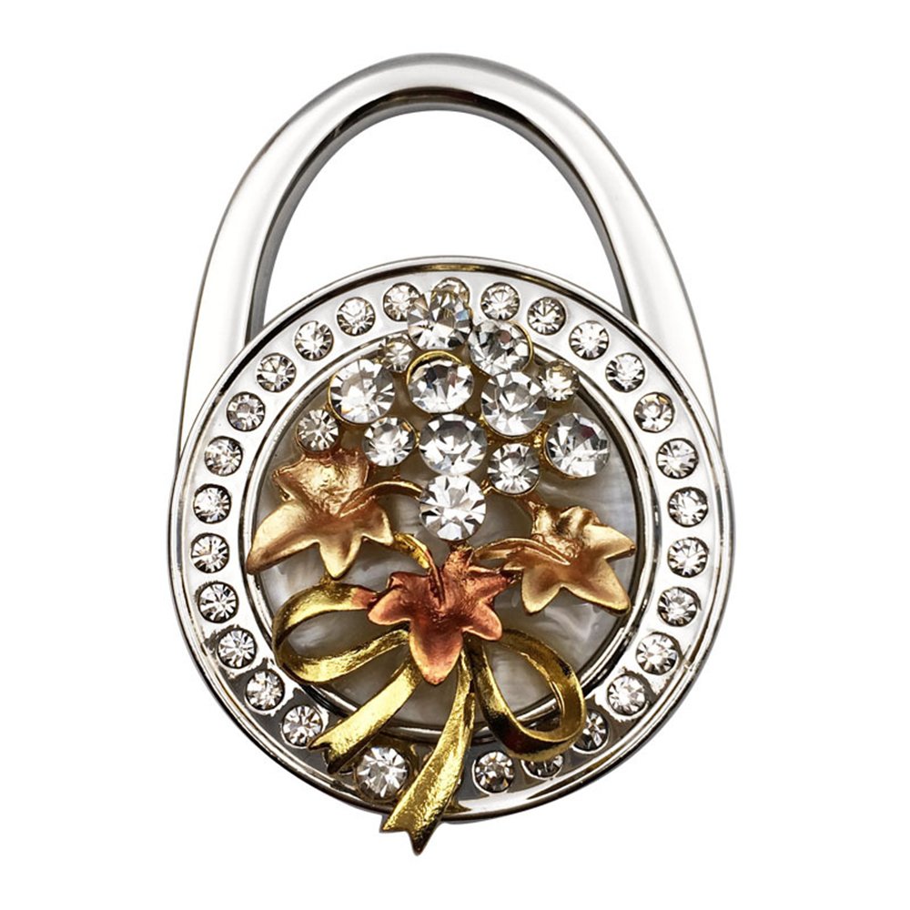 Beautiful Grape Style Premium Foldable Handbag Bag Purse Hanger Table Hook Holder (White)