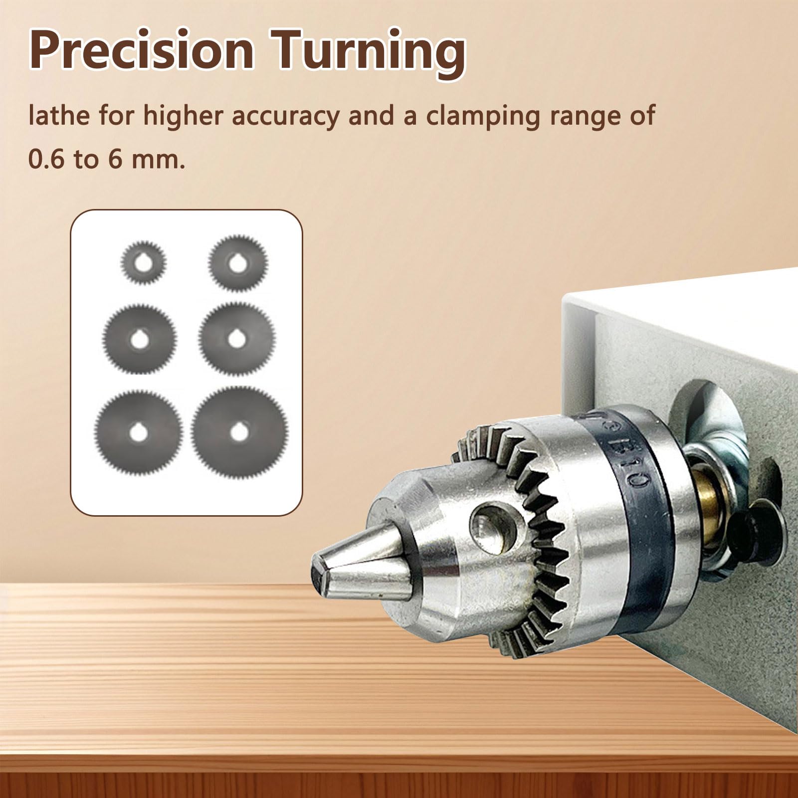 Mini torre de metal, 96 W, 4000-9000 rpm, 7 velocidades, rango de sujeción de 0,6 a 6 mm, torno de mesa para carpintería DIY