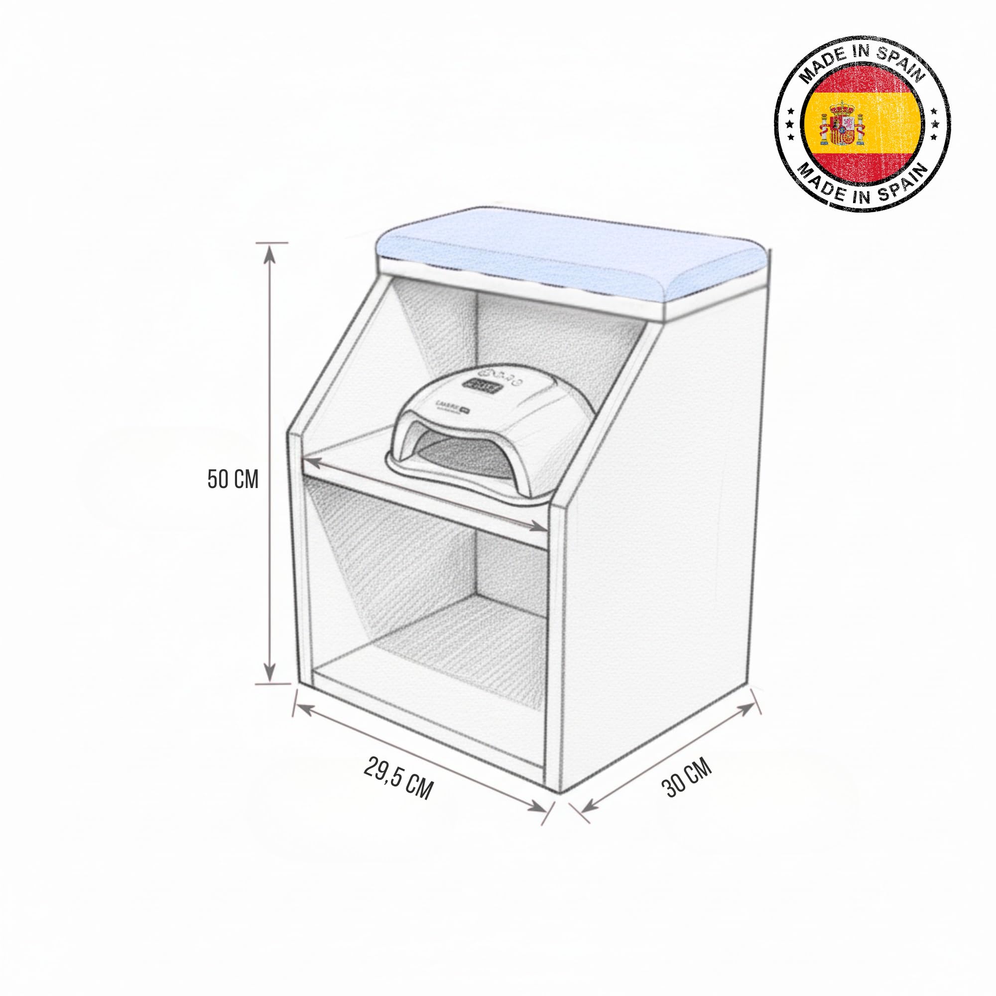 Reposapiés Pedicura Profesional Soporte Ergonómico para Salón de Uñas | Antideslizante, Listo para Usar, Fabricado en España | Estética y Manicura Profesional, Gris