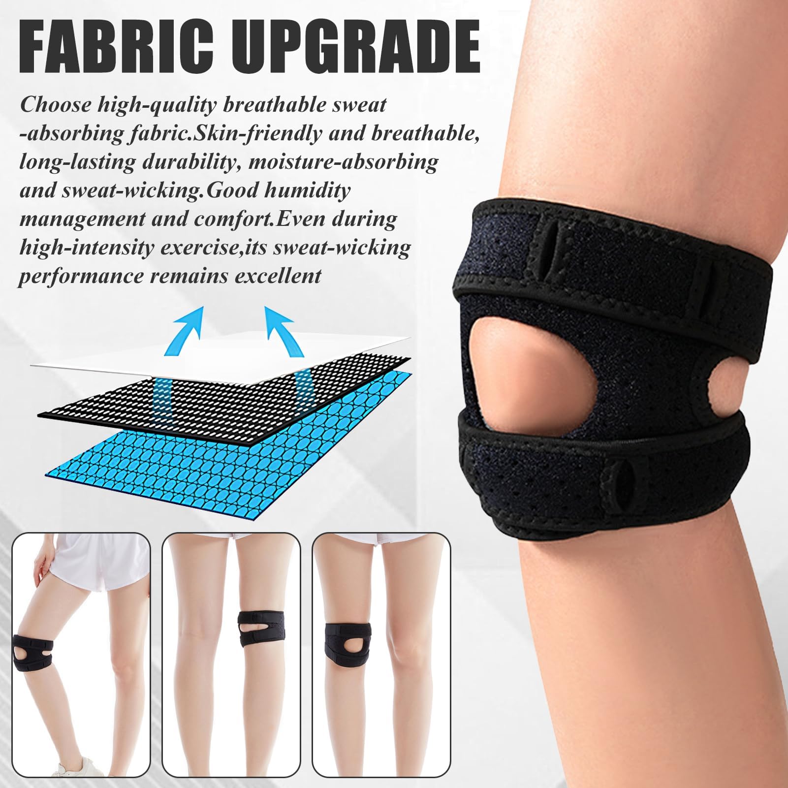 Stabilisateur De Rotule Avec Coussinets En Gel – Genouillère Réglable Pour Sport Et Soulagement Articulaire