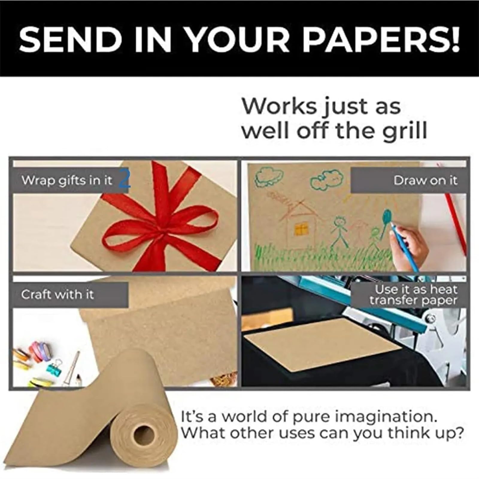 Papier Kraft Rouleau de Papier Kraft Brun idéal for l'emballage de Cadeaux, Les emballages, Les travaux manuels, Les Tableaux d'affichage(Brown 38cmx5m)
