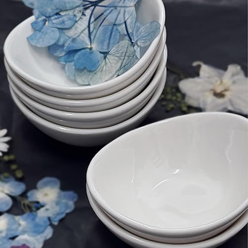 Miniatura 5 de Plato de salsa de soja, juego de cuencos de inmersión de porcelana blanca, platos para salsa de soja, salsa de tomate, salsa de barbacoa o