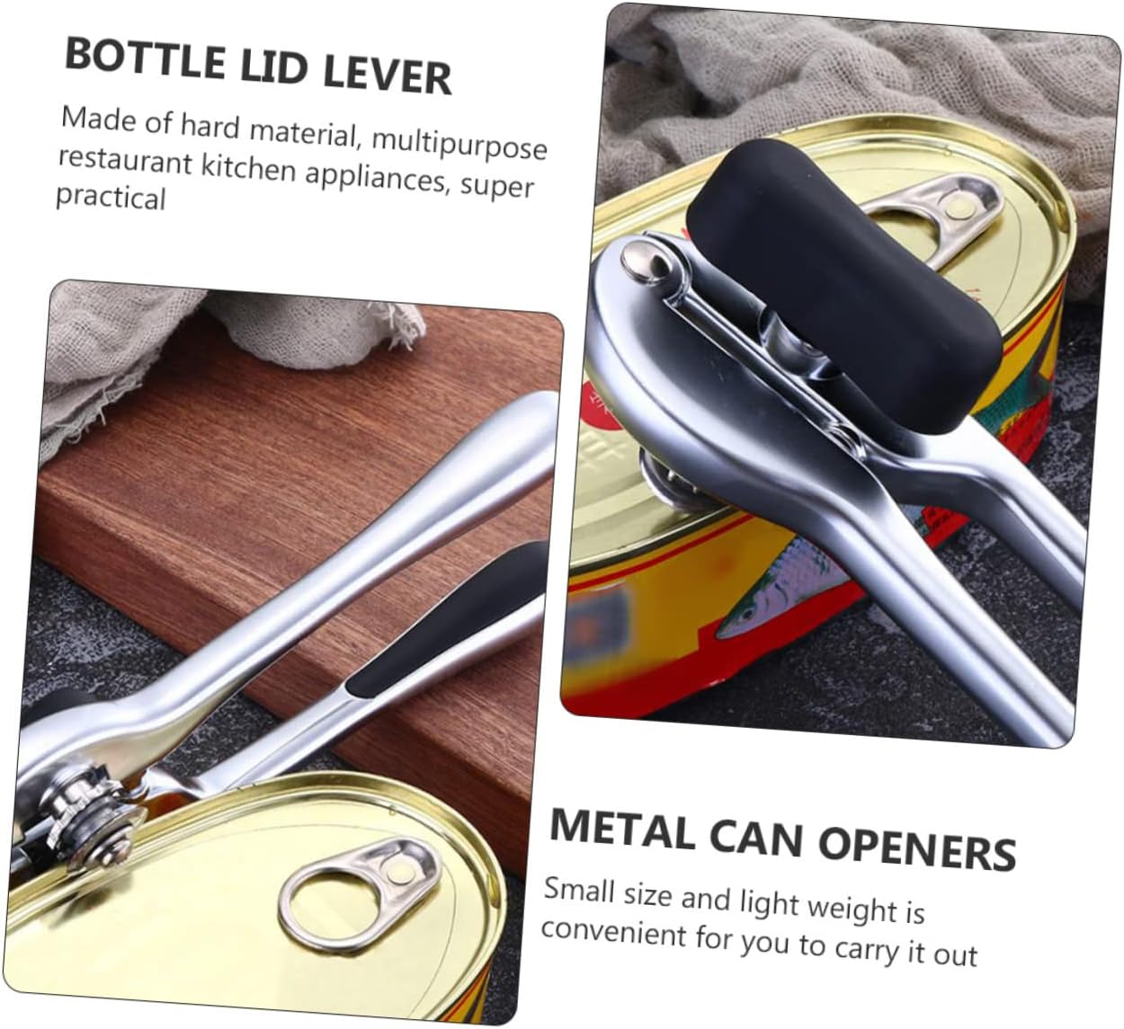 Multi-function Manual Can Opener Tool Non-slip Handle Versatile for Cans and Bottles for Kitchen Restaurant and Parties Chrome Finish
