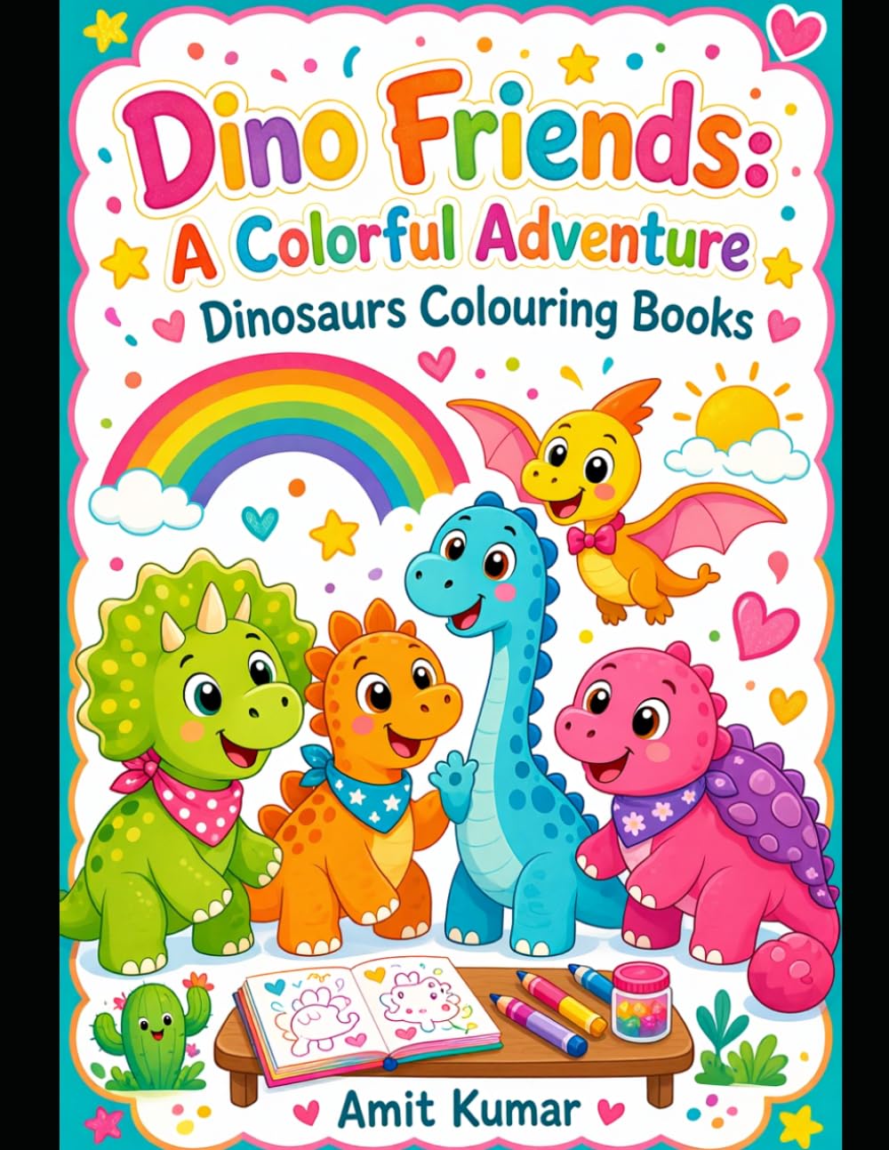 Dino Friends: A Colorful Adventure!: Fun and Friendly Dinosaurs to Color and Learn