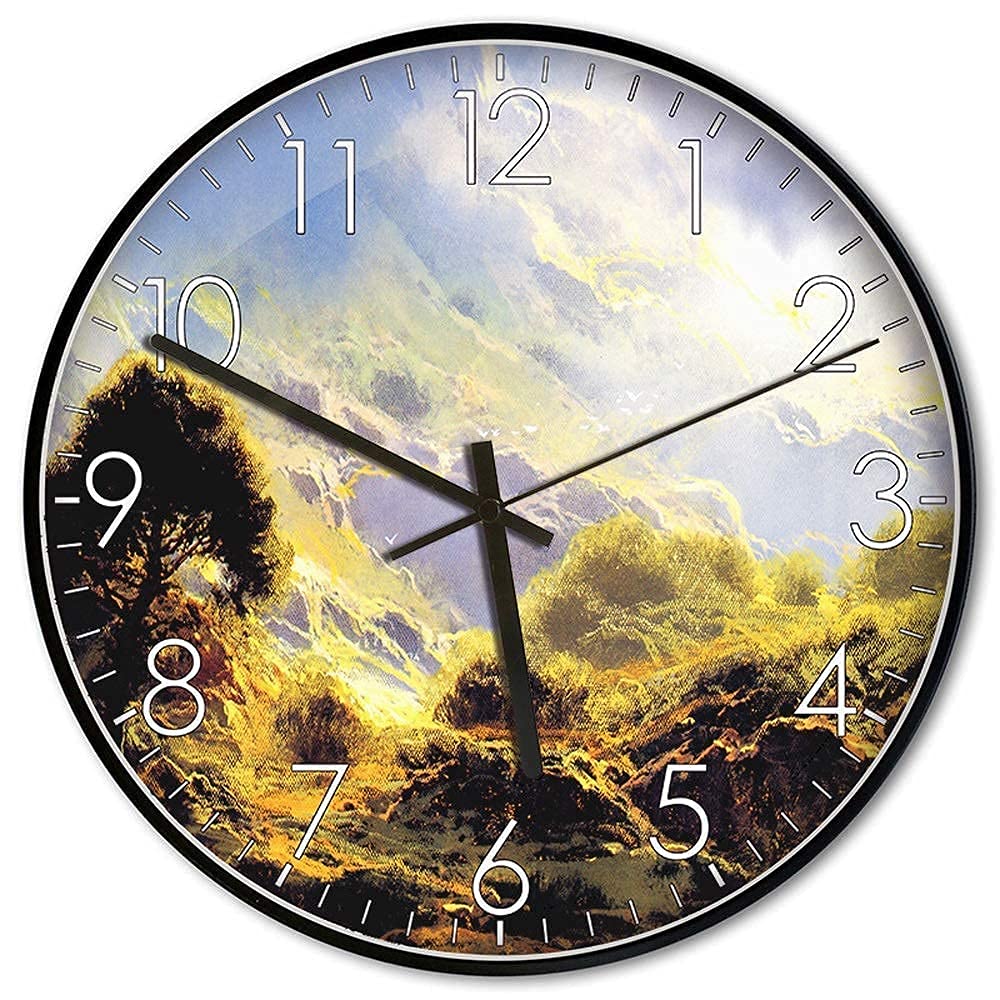 Horloge murale en métal noir au design abstrait chic pour intérieur raffiné