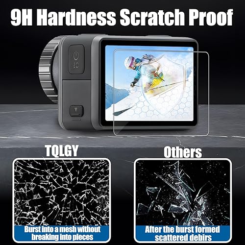 Miniatura 3 de TQLGY Protector de pantalla de vidrio templado para DJI OSMO Action 6 Accesorios con protector de lente de cámara, Ultra HD, antiarañazos,