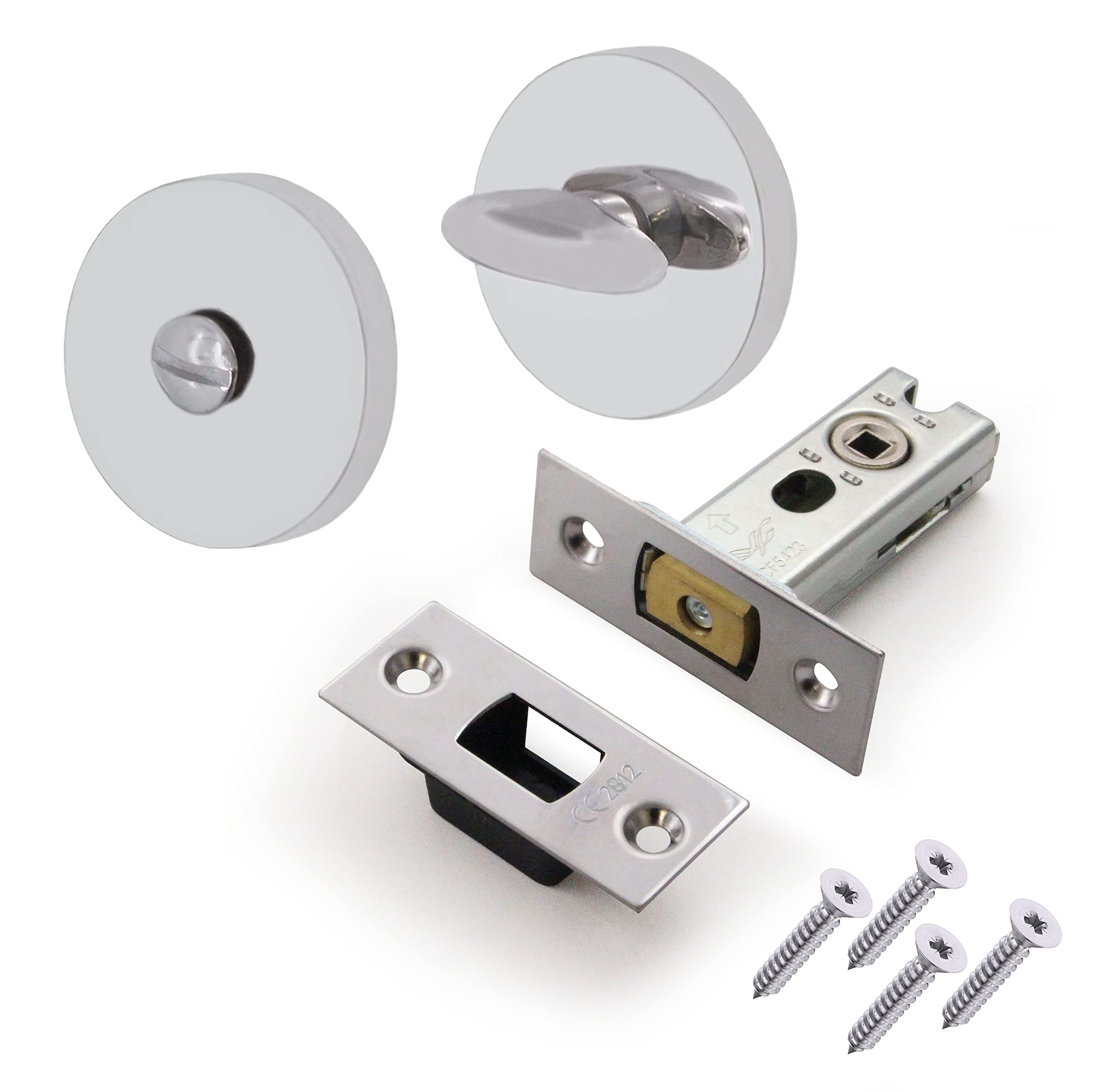 EAI Tubular Deadbolt Bathroom Kit | 101mm Case 82mm Backset | Polished Chrome