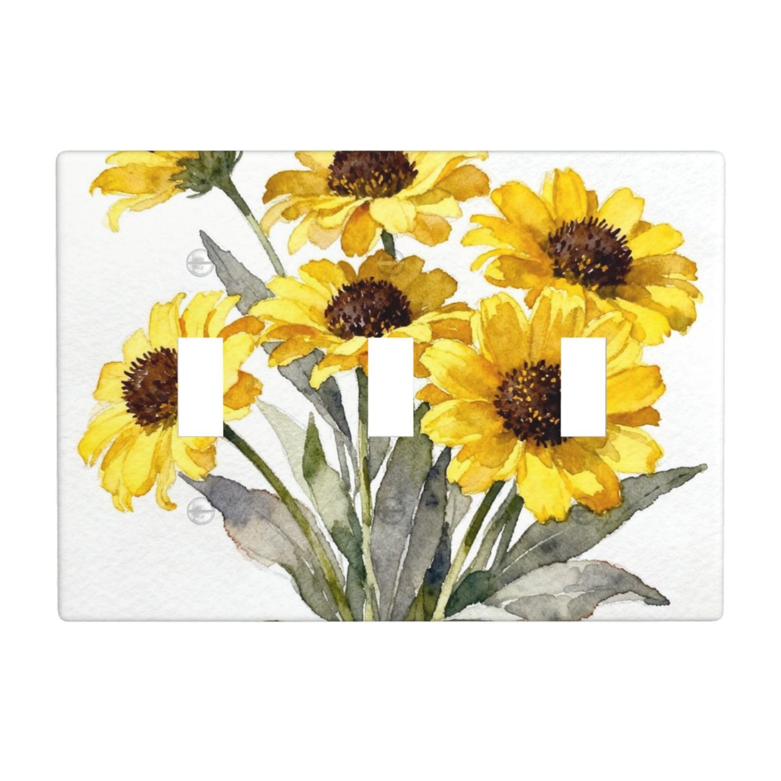 Chrysanthemum 3 Gang Switch Plate Cover-Unbreakable Polycarbonate Wall Plate, Heat Resistant Toggle Switch Decor for Home