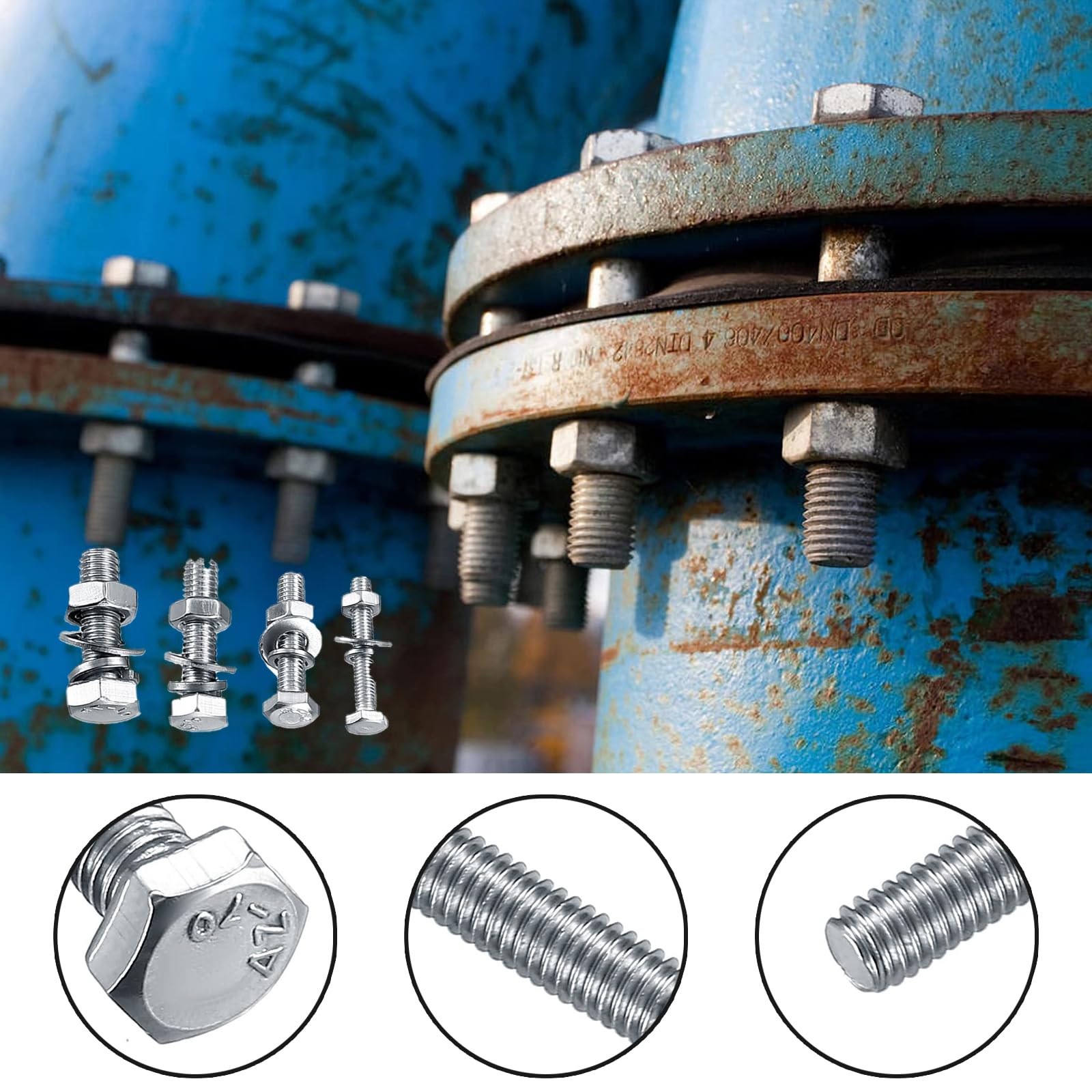 Set di 520 viti e dadi esagonali M3/M4/M5/M6, assortimento di viti con dadi, set di dadi esagonali in acciaio inox, para reparaciones