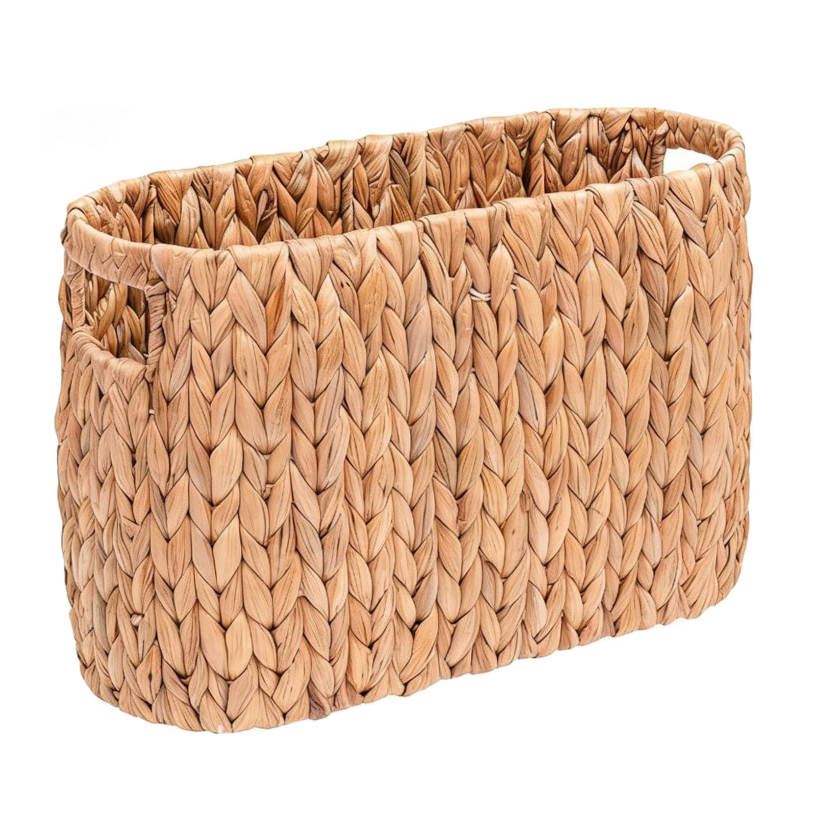 Temeemeg Toilet Paper Basket, Natural Straw Storage Basket with Handle, Holds 6 Rolls for Bathroom Organization