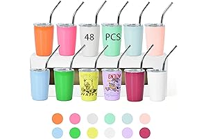 48 Pcs Agh 3oz Mini Tumbler with Straw and Lid