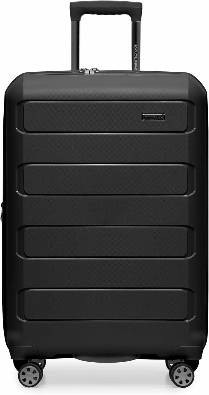 Traveler's Choice Pagosa Indestructible Hardshell Expandable Spinner Luggage, Black, 26-Inch Medium - Image 2
