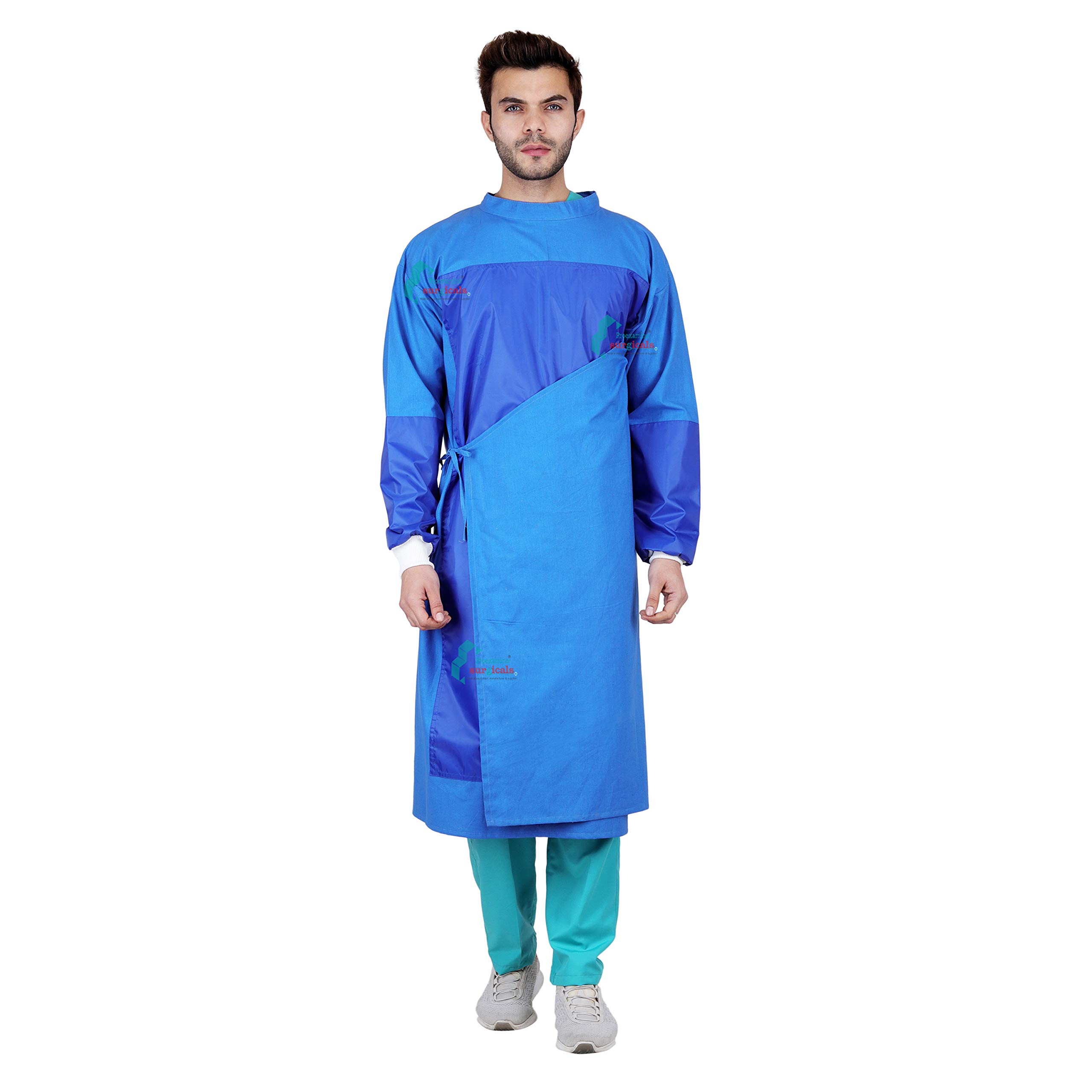 Proexamine Surgicals Cotton Reusable Ortho Surgeon Gown with Impervious Material and with Set of Face Mask and Cap | Blue (Pack of 10) (B07Q4C2W6L) Amazon Price History, Amazon Price Tracker