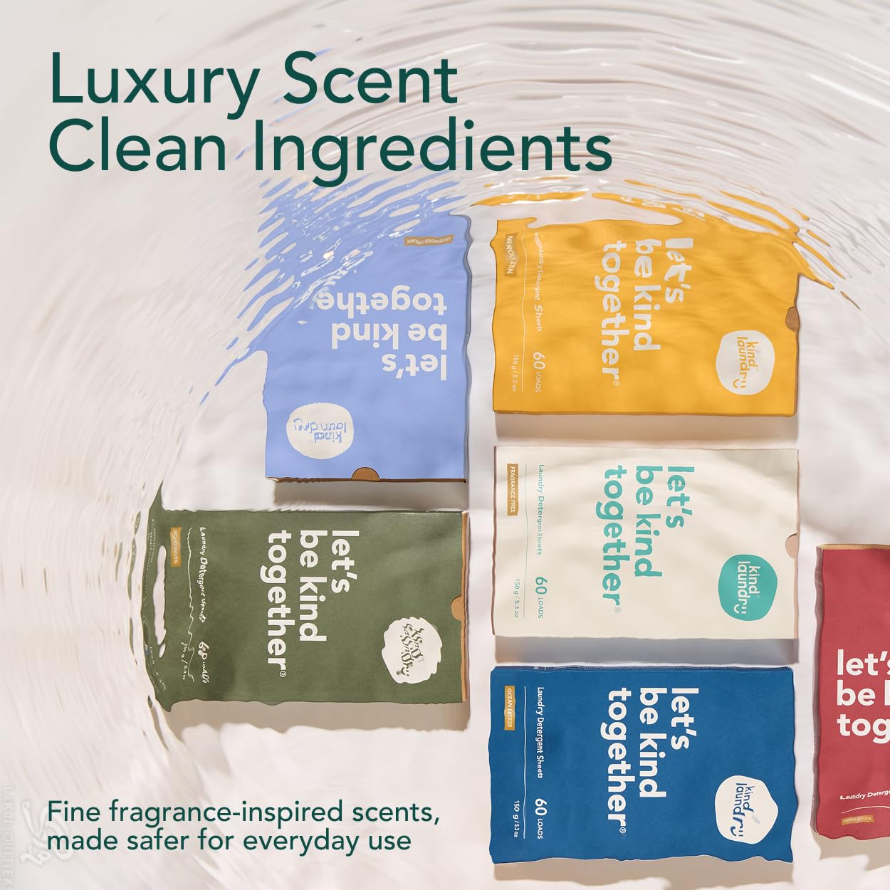 KIND LAUNDRY Detergent Sheets (Unscented) - Award Winning Eco Friendly Washer Soap Strips, Plant Based Liquidless Formula, Zero Waste, Free and Clear, Great for Travel, Camping (60 loads)