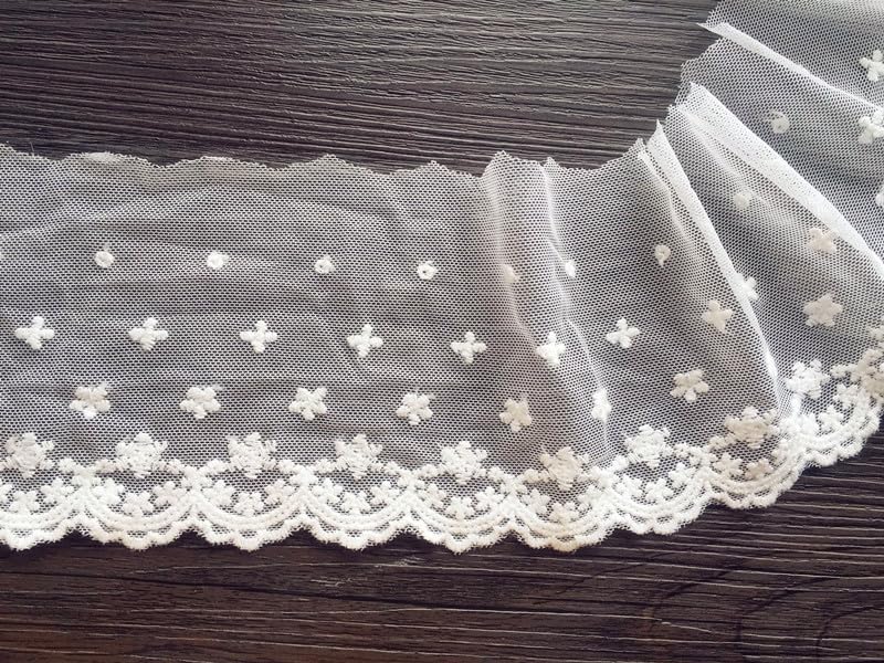 Koronkowe wykończenia, 2 metry szerokości 9,5 cm delikatne kolory wstążka do rękodzieła krawieckiego odzież Cheongsam tkanina dekoracyjna akcesoria(Beige)
