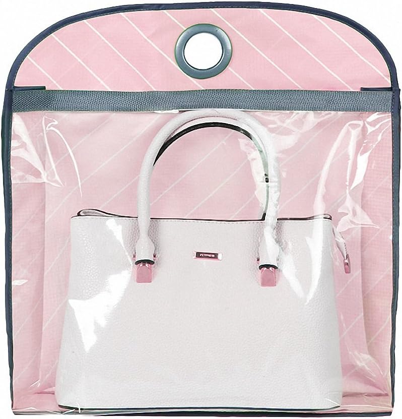 IDecHome Nylon PVC Hanging Handbag Organizer, Closet Storage Purse Holder Pocketbook, Stripes