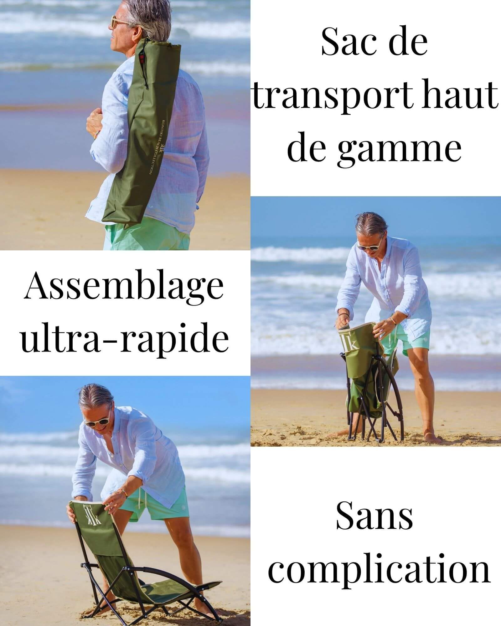 kTk KONTIKI Chaise de Plage Pliante Premium 2,7 kg avec Sac | Élégant, Confortable et ultraléger | Chaises de Jardin, de Camping et de Piscine | Chaise de Jardin Orange Fluo