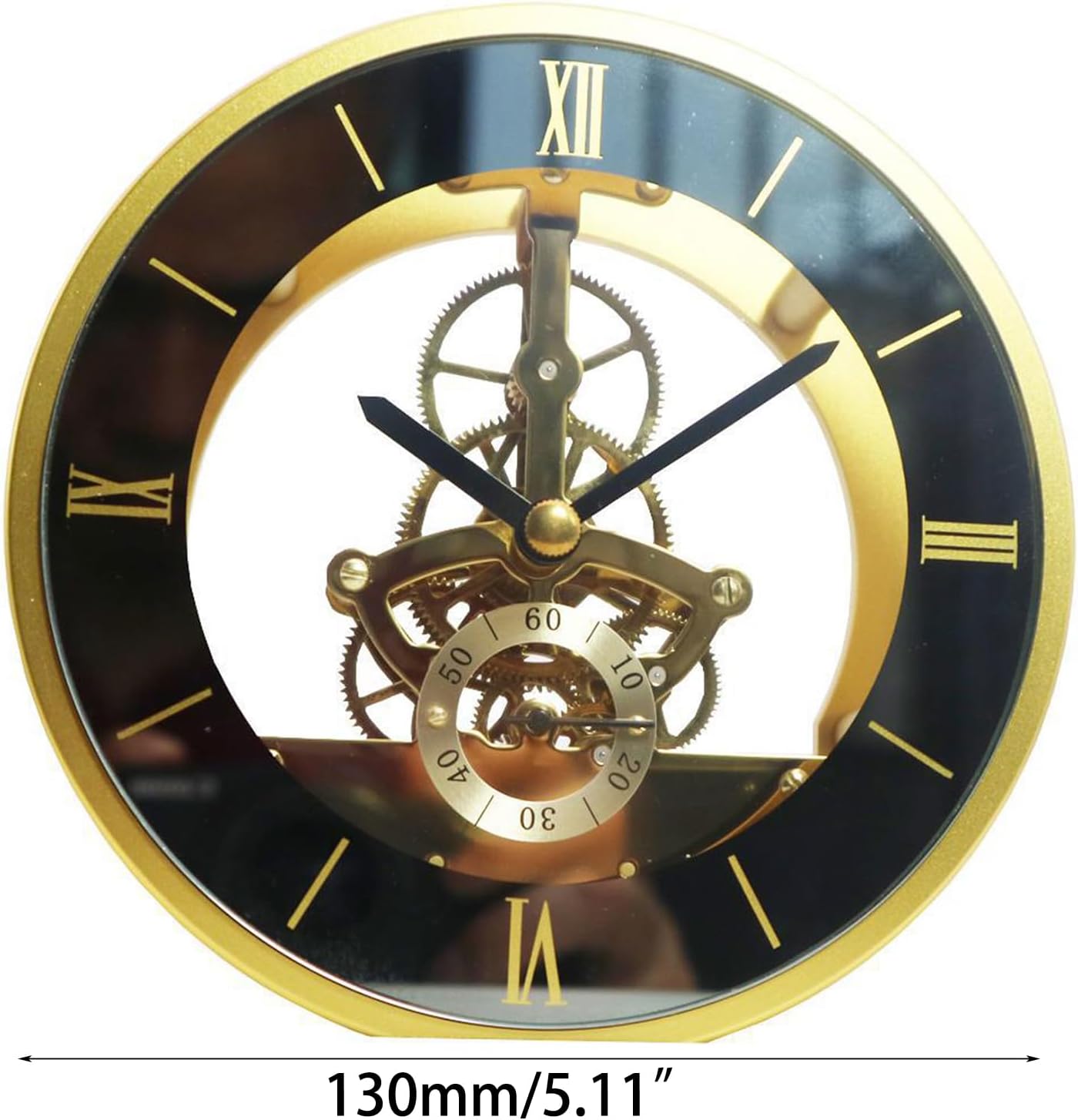 メタルウォールクロックギアラウンドギアゴールデンパースペクティブデジタル130mm直径メタルパースペクティブムーブメントクロック