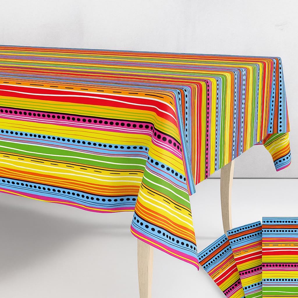 KatchOn, XtraLarge Fiesta Table Cloths - 108x54 Inch | Mexican Table Cloths, Mexican Party Decorations | Cinco De Mayo Decorations, Taco Night | Fiesta Party Decorations, Cinco De Mayo Tablecloth