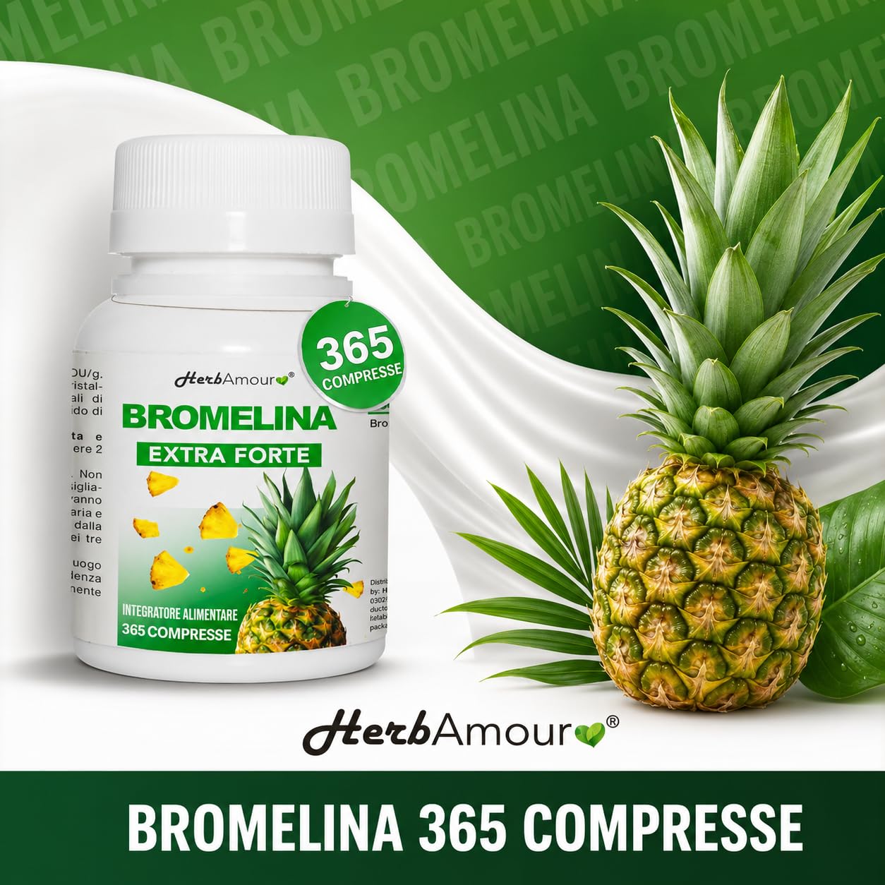 BROMELINA | 365 Compresse | Integratore Alimentare A Base Di Bromelina
