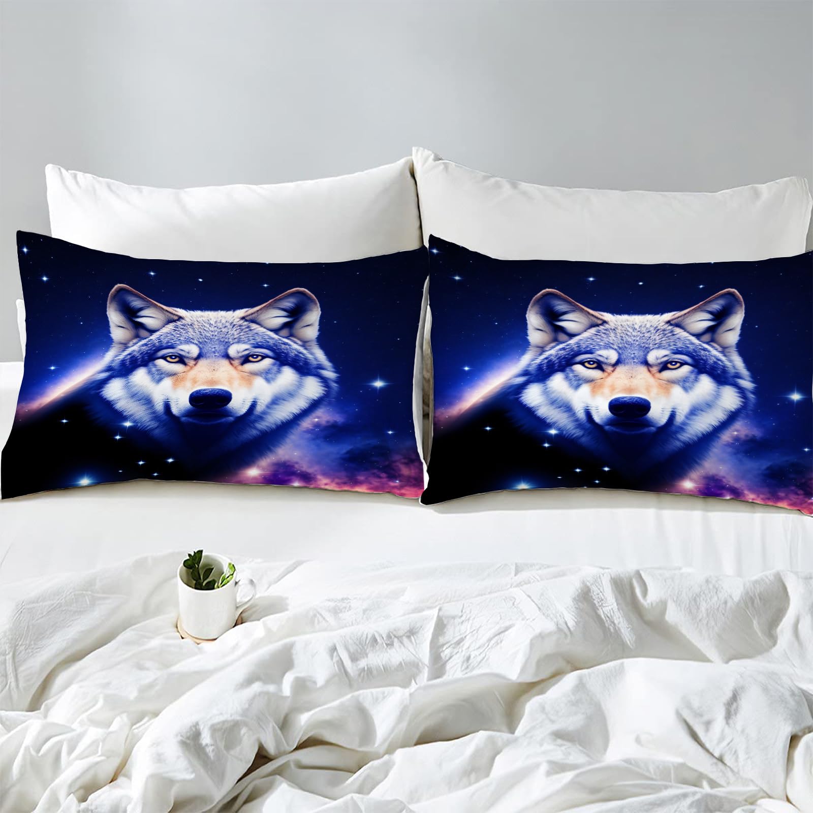 Ypthriline Housse de Couette 140x200 cm Loup 3D Parure de Lit Impression avec 2 Taies d'oreiller 65x65 cm Housse Couette Sets Réversible en Microfibre de avec Fermeture Éclair Ypthriline Housse de Couette 140x200 cm Loup 3D Parure de Lit Impression avec 2 Taies d'oreiller 65x65 cm Housse Couette Sets Réversible en Microfibre de avec Fermeture Éclair