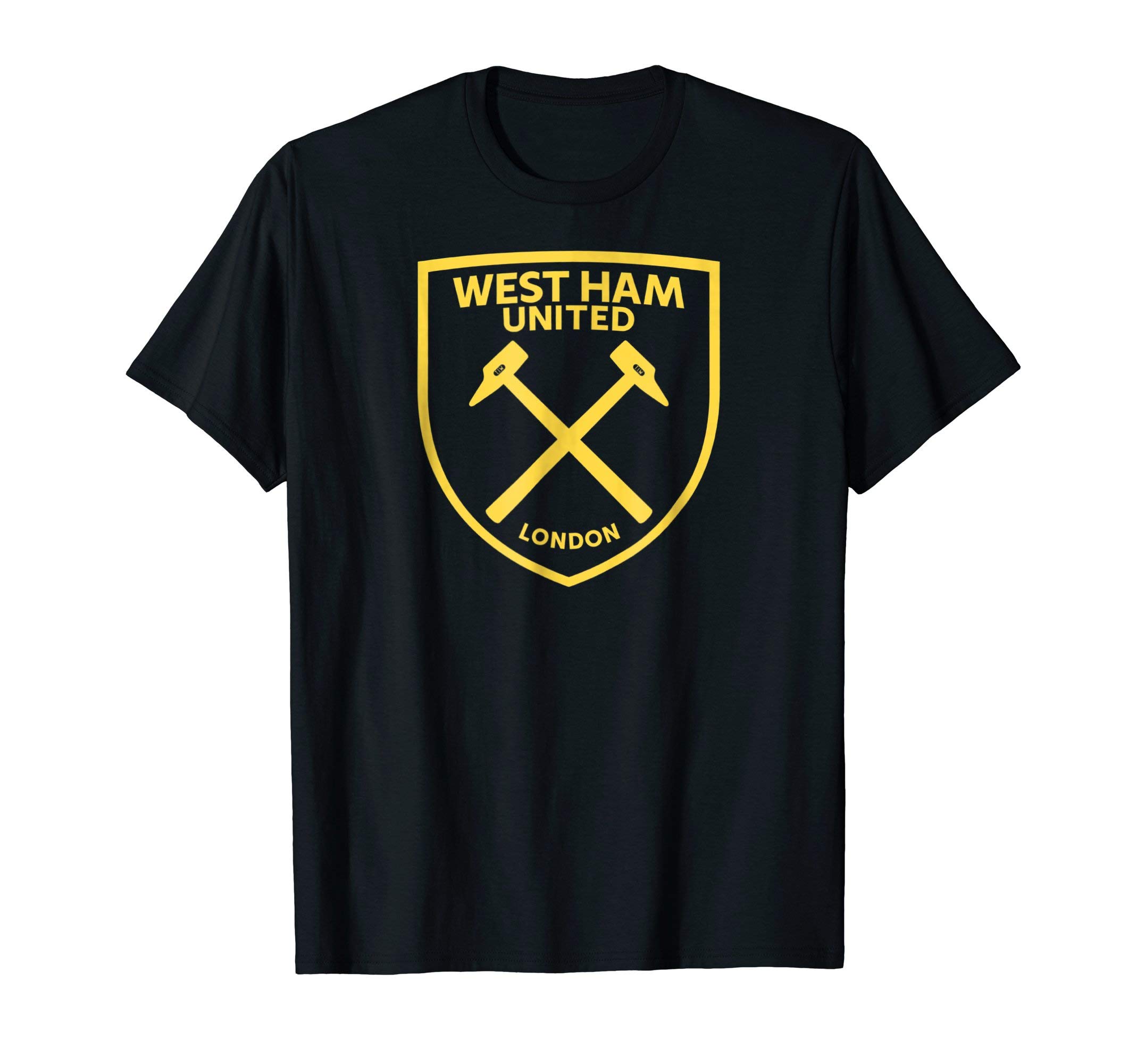 West Ham United Gold Crest T-Shirt Black Navy