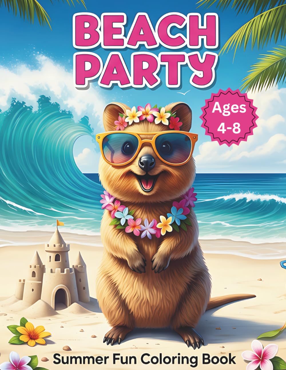 Beach Party: Summer Fun Coloring Book: Cute Quokka Illustrations with Tropical Themes, Sandcastles, Ocean Scenes, and Relaxing Activities for Kids (Happy Quokka Adventures Coloring Series)