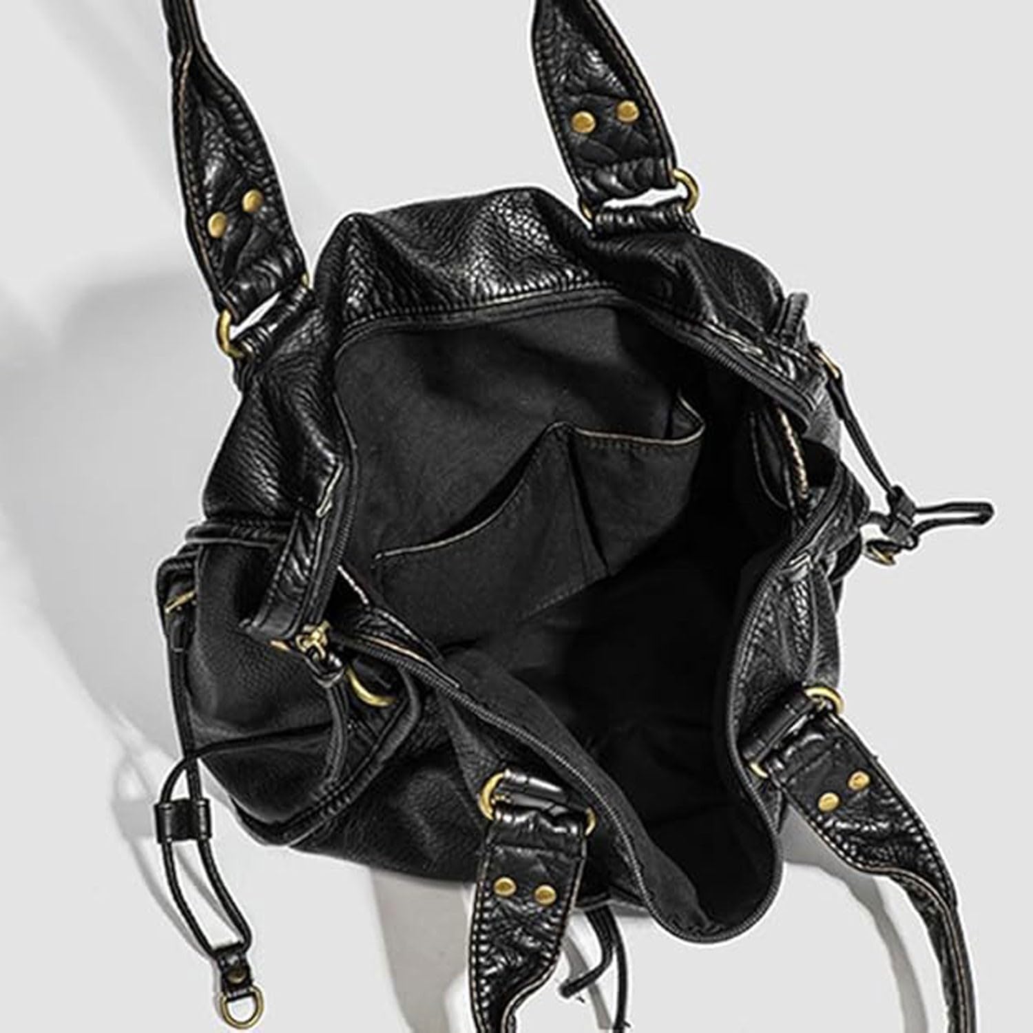 Eaacaa Vintage City Bag - Bolso de Mano de Piel Sintética para Mujer, Grande, Bolso de la Compra, Bolso de Trabajo, para Escuela y Viajes, 37 x 12 x 28 cm