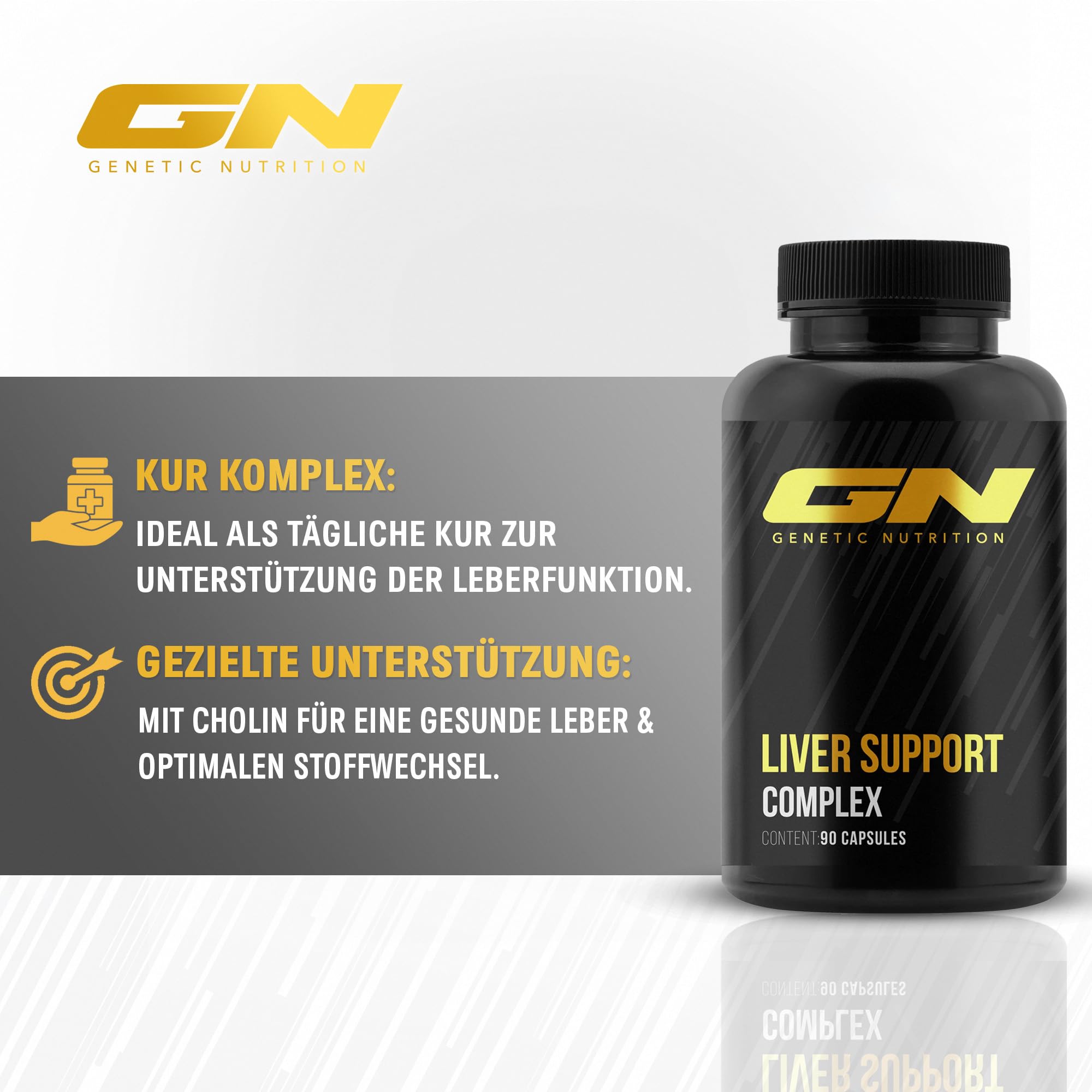 Leber Kur Komplex – Hochdosiert mit 300 mg Mariendistel (80% Silymarin) & 150 mg Kurkuma – Mit Cholin zur Unterstützung der Leberfunktion – Vegan & laborgeprüft – 90 Kapseln- GN Laboratories
