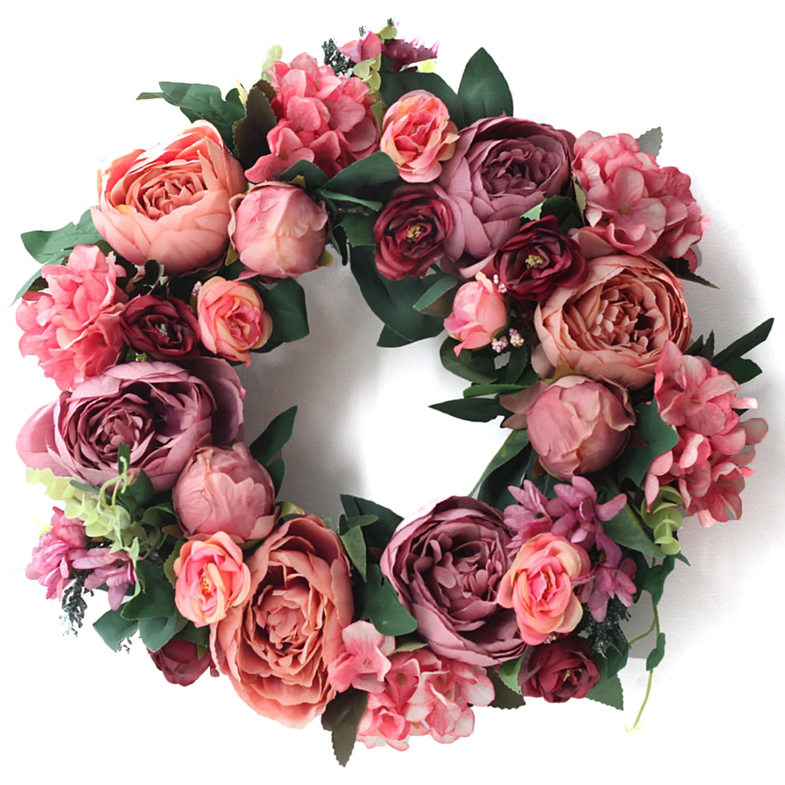 B,40cm, Ghirlanda Primaverile Ed Estiva Bellissimo Rose Simulazione della Porta di Casa Decorazione per La Casa Multiuso Accenti di Fiori Secchi Simulati Corona per Porta D'ingresso