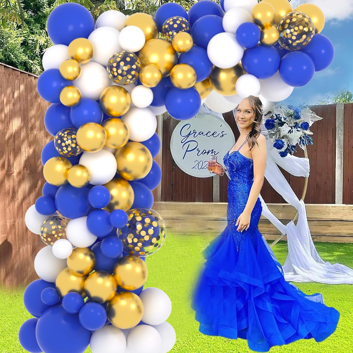 Amazon.com: Royal Blue White Gold Balloon Arch Kit, 122PCS Dark Blue White  Metallic Gold Confetti Balloons for Women Men Birthday Space Video Game  Retirement Wedding Graduation Father Day Beer Party Decorations :