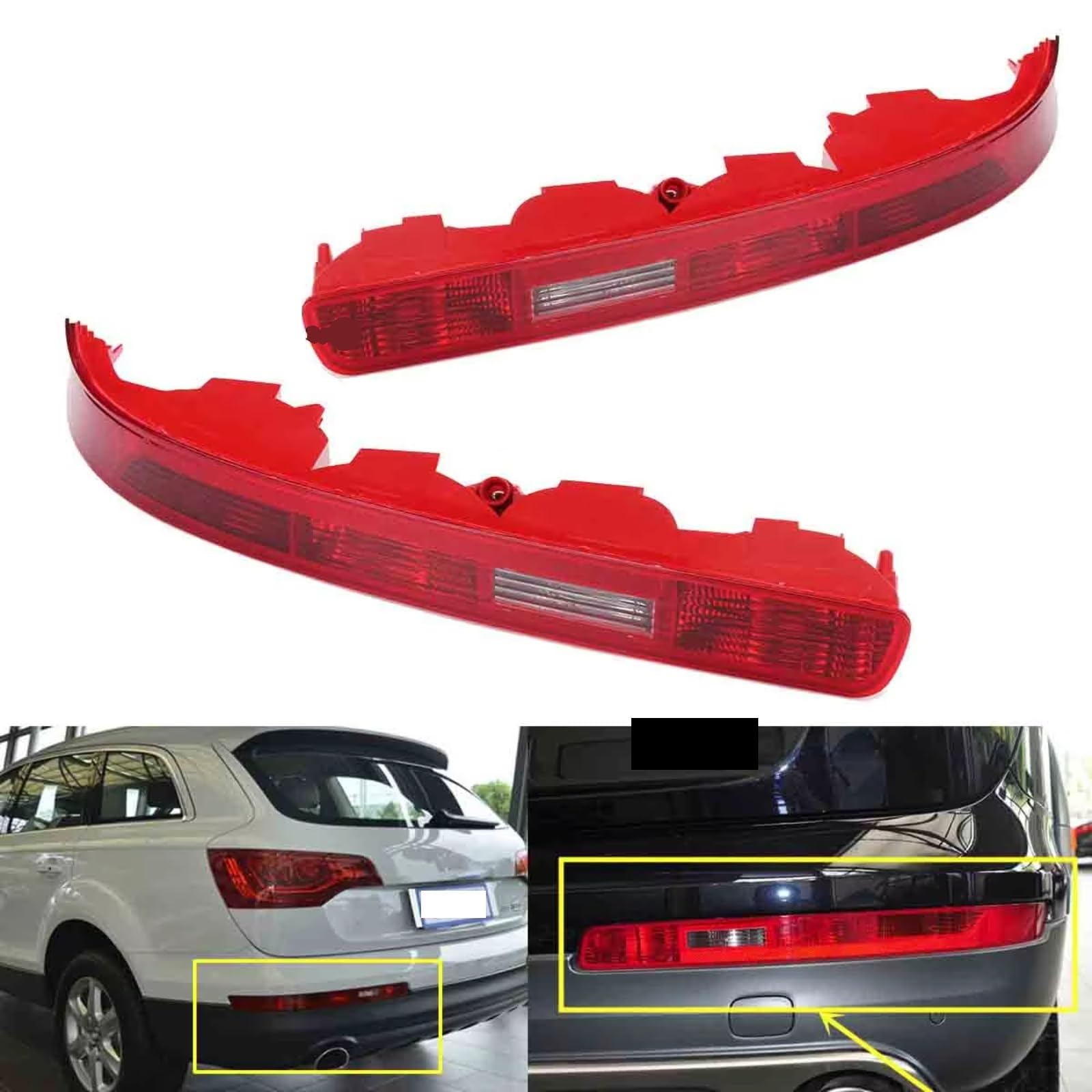 Compatible Con Q7 2009-2015 4L0945095 4L0945096 Luz De Marcha Atrás De Señal De Giro De Freno Trasero De Coche Rojo Sin Bombillas luces advertencia traseras(Left)