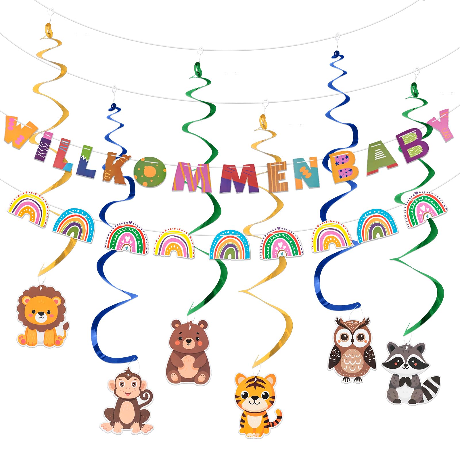 Seutgjie Willkommen Zuhause Baby Banner Deko zur Geburt Babyparty | Baby Shower Deko Hängend Wirbel Girlande Herzlich Wilkommensdeko Dekoration Kleinkinderzimmer Home Deko