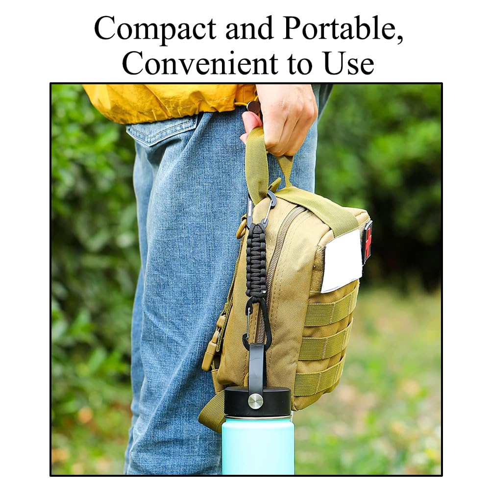 4 Llaveros De Cuerda De Paracaídas De Colores Con Mosquetón, Anillo En