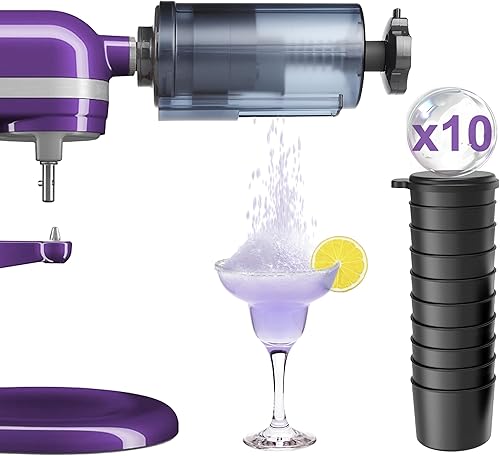 Jooke Accesorio de hielo afeitado para batidora de pie Kitchenaid, máquina de hielo afeitado casera, máquina de cono de nieve para afeitadora de